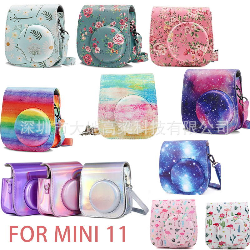 Polaroid camera accessories mini 11 camera bag with shoulder strap protection Bag Magic color rainbow oil painting floral