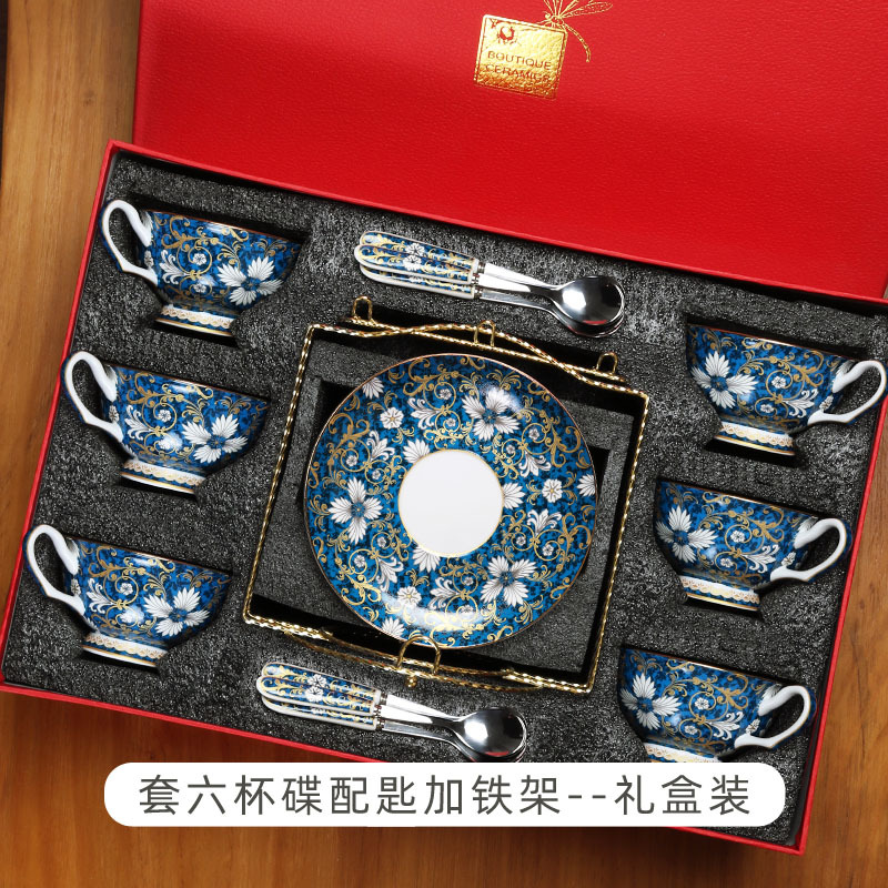 Taza de café de porcelana china Taza de estilo europeo exquisita de alta gama Juego de té de la tarde británico de alta gama Caja de regalo