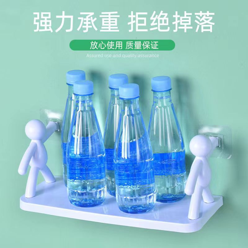 Cocina sin perforaciones hombre pequeño estante de almacenamiento montado en la pared dormitorio doméstico cosméticos escritorio cocina estante de almacenamiento gancho de baño