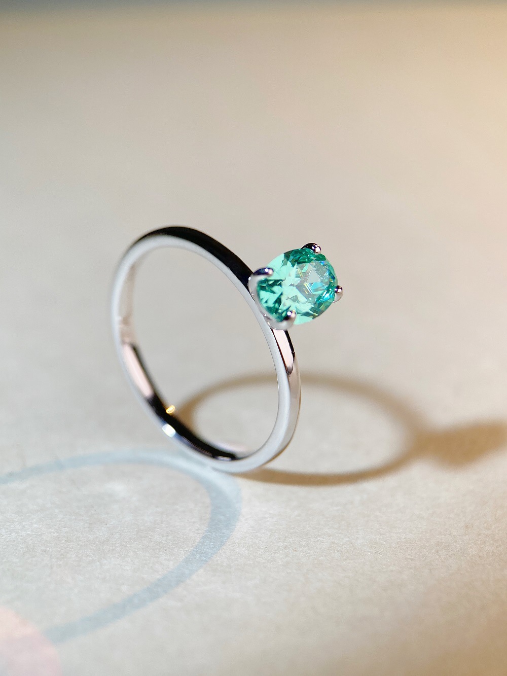 925 Sterling Silver High Carbon Diamond Oval Rings 925 Sterling Silver Rings display picture 4