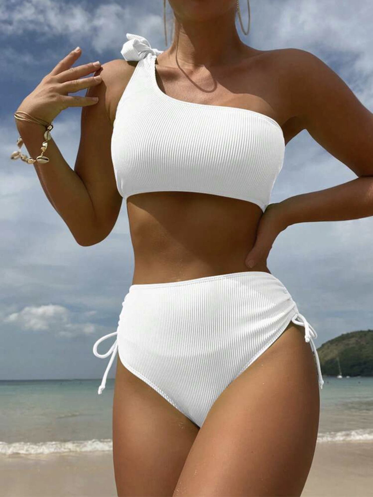 Briefs Panties Style Women's Solid Color 2 Pieces Set Bikinis Swimwear
