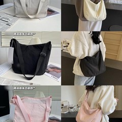 Lu'sと同じスタイルの女性用豆腐バッグ、レイジースタイルの大容量ショルダークロスボディバッグ、新しい日本と韓国のシンプルで軽量