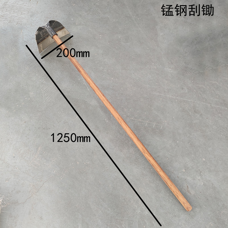 小岛工具锰钢锻打刮锄铁匠烧制立镰刀头20CM农用焊刀木柄除草锄头