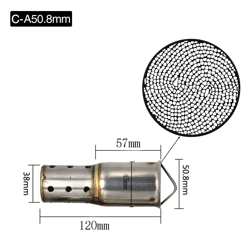 Motorcycle Modified Exhaust Pipe Catalyst Muffler 51mm 60mm Universal Exhaust Pipe Silencer Plug Return Plug