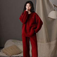 珊瑚绒睡衣女秋冬季加绒加厚保暖家居服女学生休闲可外穿套装宽松