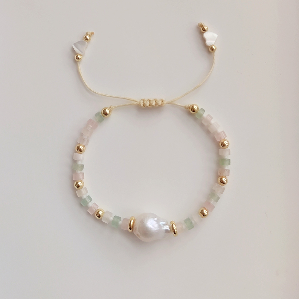 Knitting Design Fashion Geometric Turquoise Freshwater Pearl Knitting Bracelets