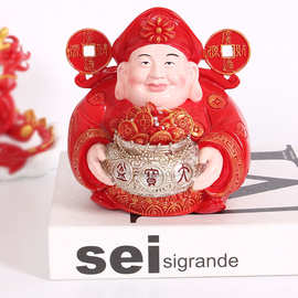 公司店铺开业财神摆件新店前台财神爷财神像招财小摆件桌面装饰