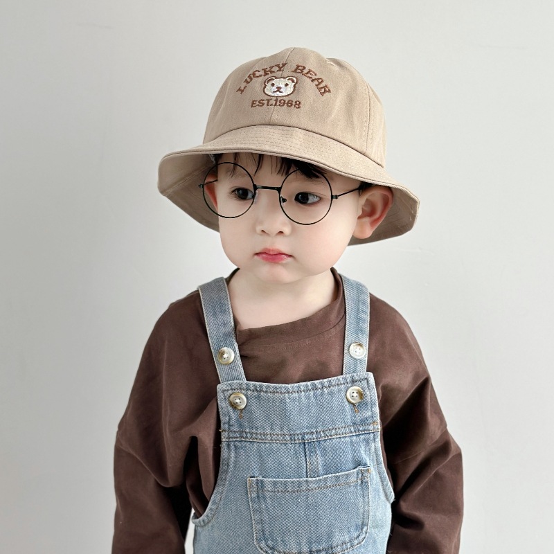 1-3 Sombreros para bebés primavera y otoño delgados bebés primavera pescador sombrero sombrero de protección solar sombrero de cuenca osos