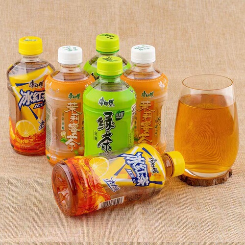 Master Kong Iced Black Tea and Green Tea Beverage 330ml x 12 Mini Bottles, Mini Peach Oolong Orange Juice Beverage, Full Carton