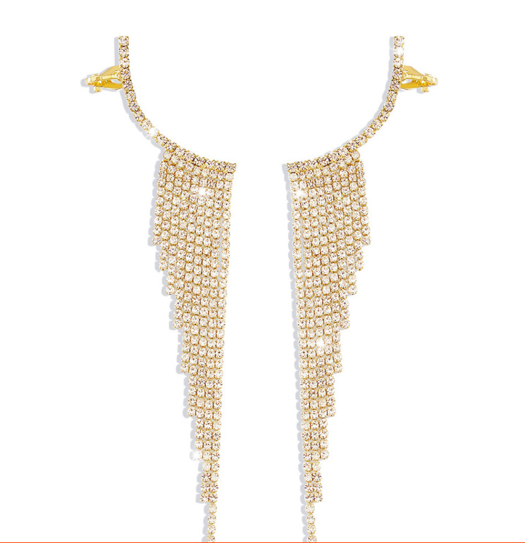 Banquet Occasion 1 Pair Luxurious Tassel Alloy Plating Rhinestones Women's Drop Earrings