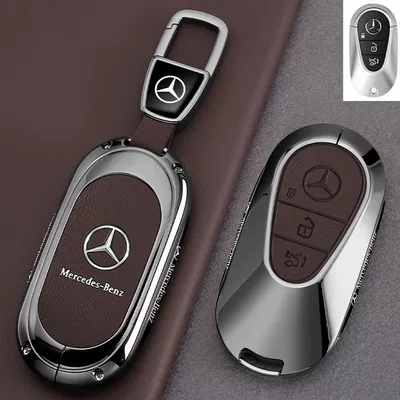 Car key bag Glc Buckle Bag - leather-texture-mercedes-benz-c-class-leather-texture-tea-brown-car-logo-trapezoid-buckle