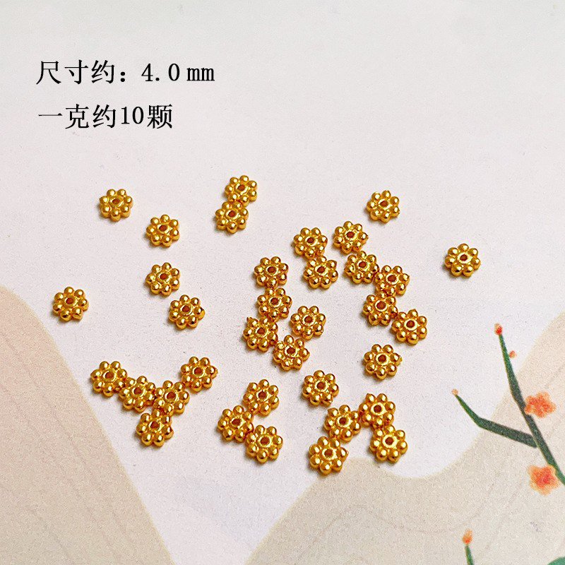 S925 Silver Gold-Plated 2mm 2.5mm Spacer Beads Crystal DIY Bracelet Necklace Accessories Hand String