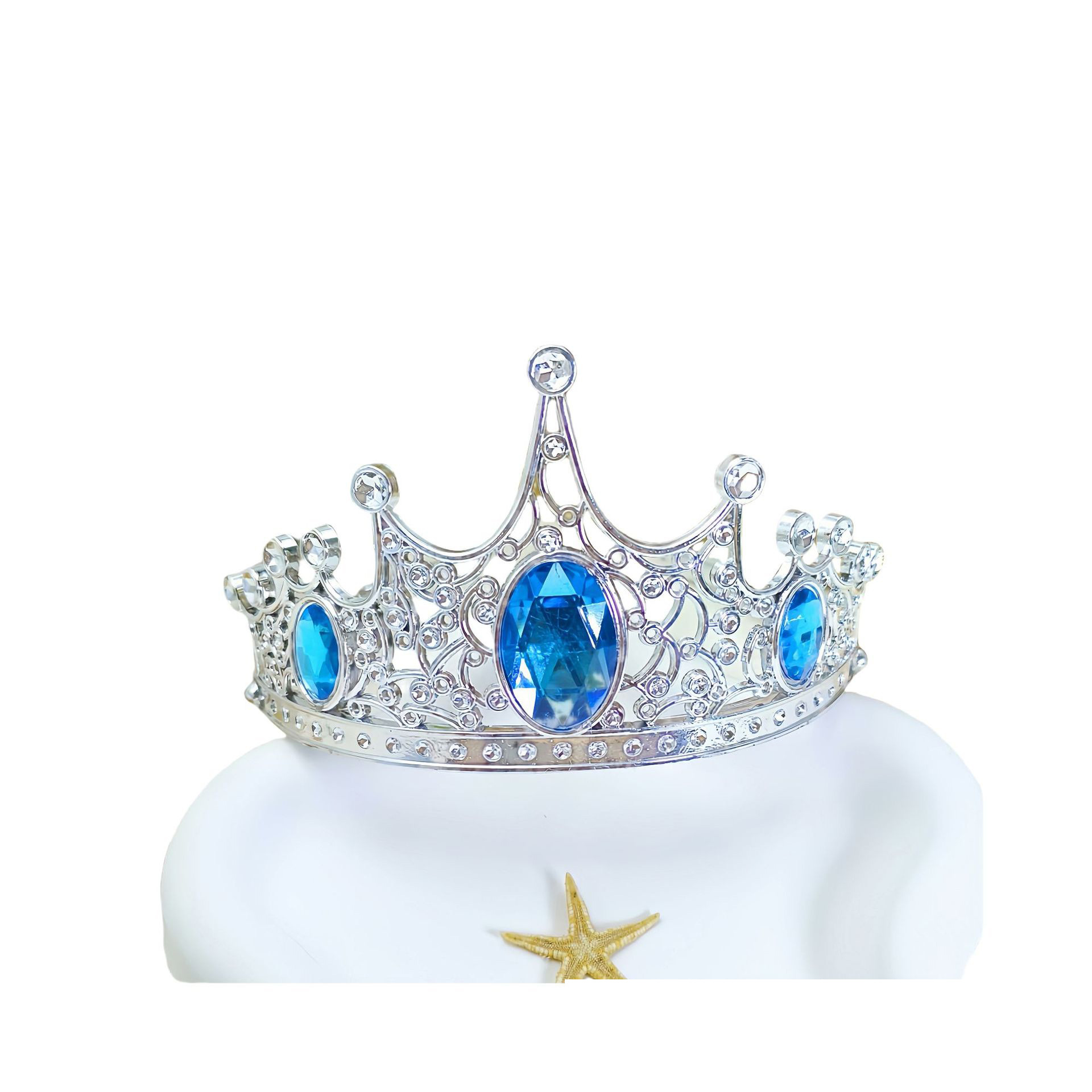 Nueva galvanoplastia de tres puntos corona niños juegos de la casa joyería juguetes de educación temprana jardín de infantes accesorios de joyería al por mayor