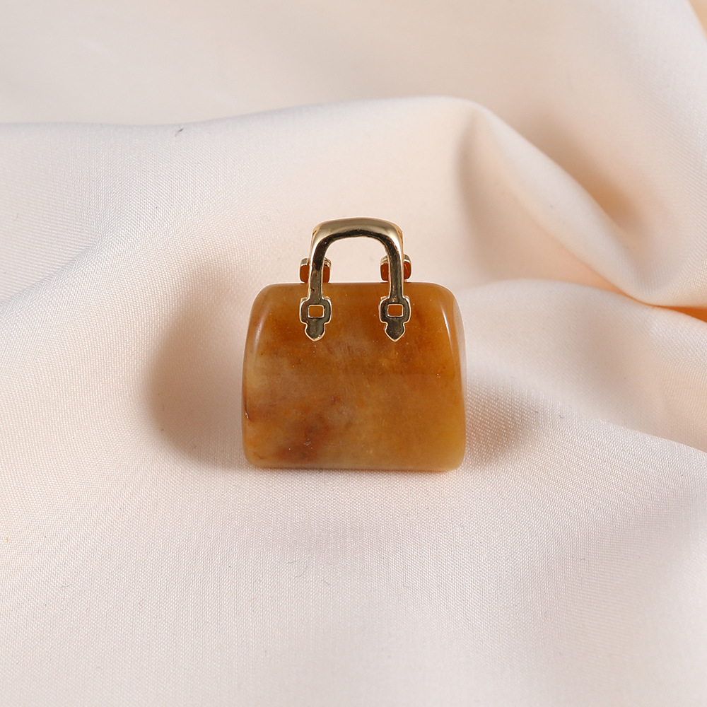 1 Piece Quantity 1 Piece 25 * 28mm Natural Stone Crystal Agate Bag Pendant