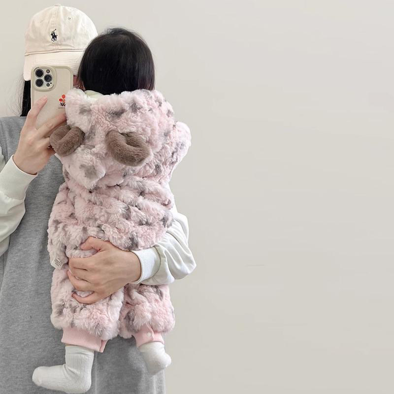 의 겨울 옷 달콤한 기모 따뜻한 면화 패딩 옷 소녀를위한 두꺼운 공주 옷