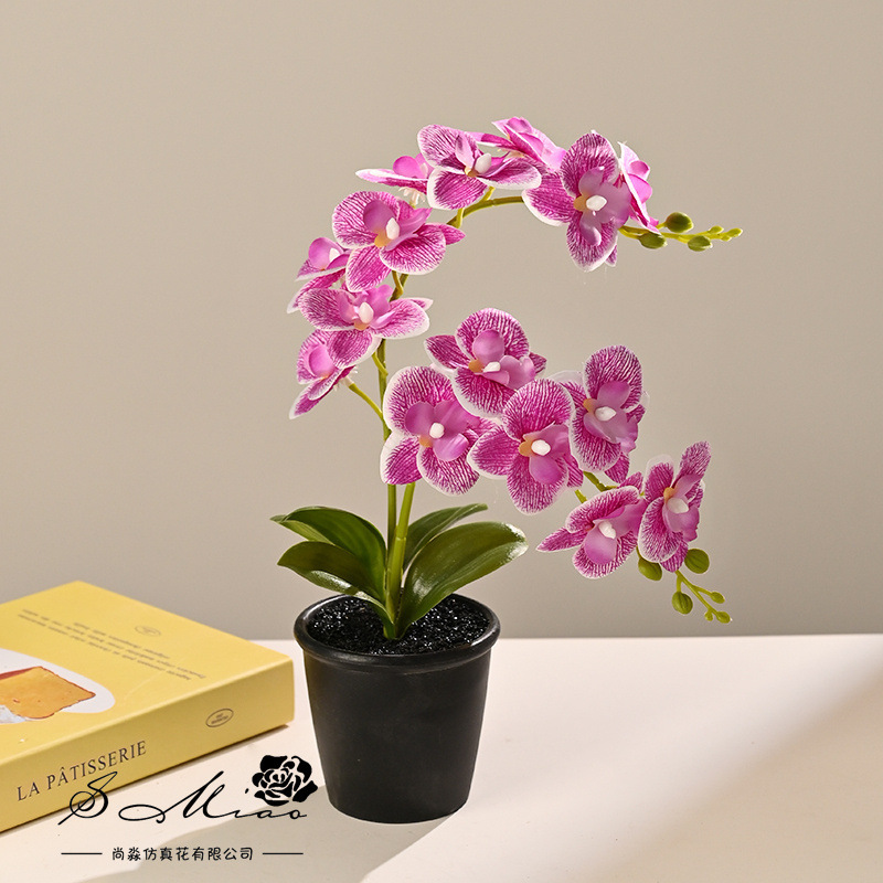 15 tela pequeña orquídea mariposa simulación bonsai decoración del hogar fotografía flores artificiales flores de boda pequeñas adornos flores simuladas