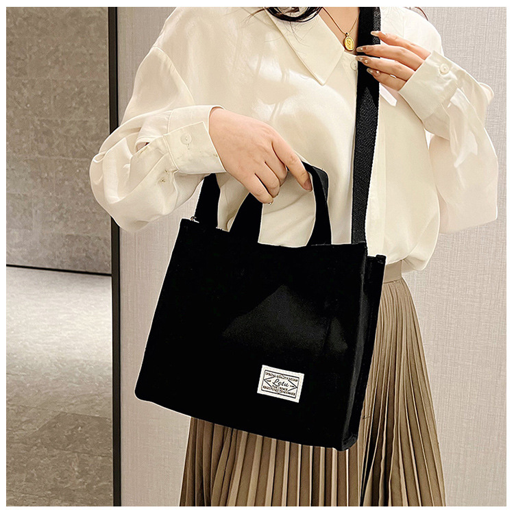 257g Weight Polyester Lining Material Sewing Thread Fashion Element Zipper Closure Type Single Shoulder Strap, Top Handle Strap Type Square Bag Bags Type Casual Occasion Canvas Material Solid Color Pattern All Seasons Season Women's Gender Streetwear Style Square Shape Women's Canvas Solid Color Streetwear Sewing Thread Square Zipper Square Bag 12