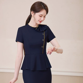 酒店服务员工作服美容院前台接待气质养生馆医美职业西装套装女夏