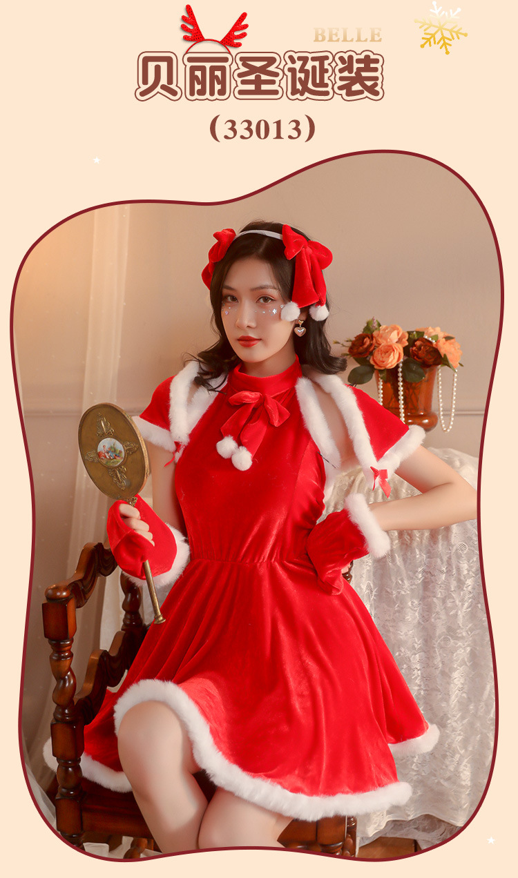 JK Christmas Bunny Girl Lingerie Set for Women, Uniform Role Play Costume, Stretch Spandex, One Size — detail image 29