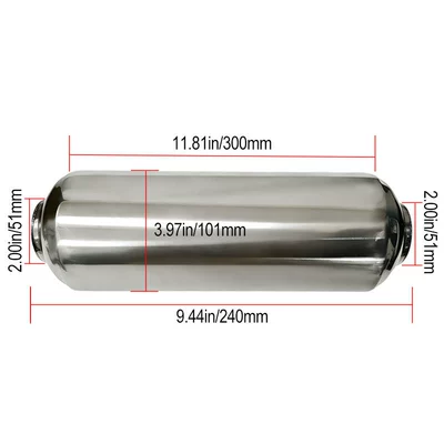 Car Modification Parts Stainless Steel Mid-Section Exhaust Pipe Vortex Resonator Silencer (Exhaust pipe) - 51mm