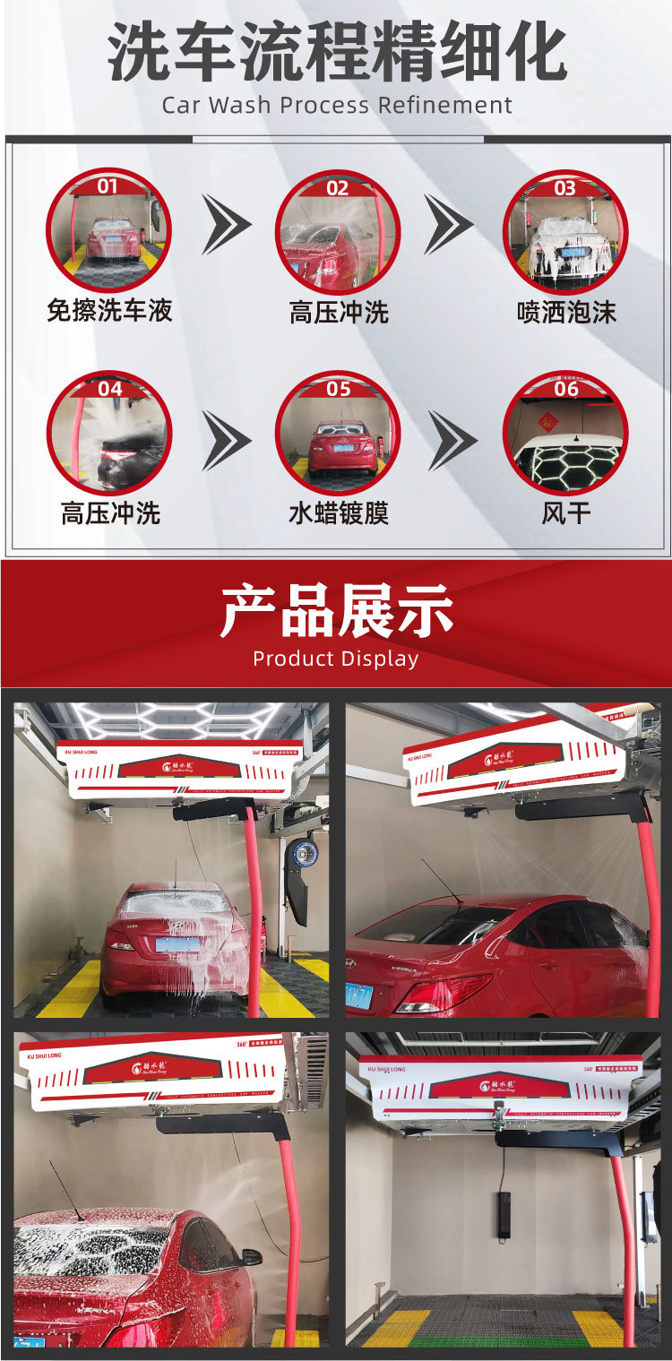 Fully Automatic Contactless Car Wash Machine, 24-Hour Unattended Car Wash Shop, Manufacturer Customized Car Wash Machine Export