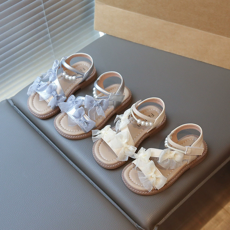 2025 новая летняя мода прохладная обувь корейская принцесса мягкая подошва пляжная обувь детская обувь оптом