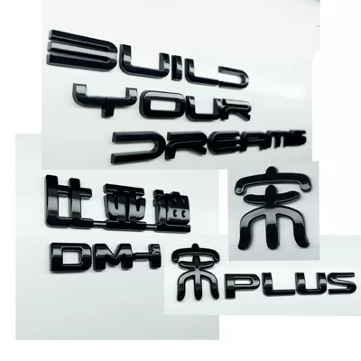 for front emblems, and translucent rear: Car logo - glossy-black-finish-21-22-model-songplus-dmi-front-and-rear-4-piece-set