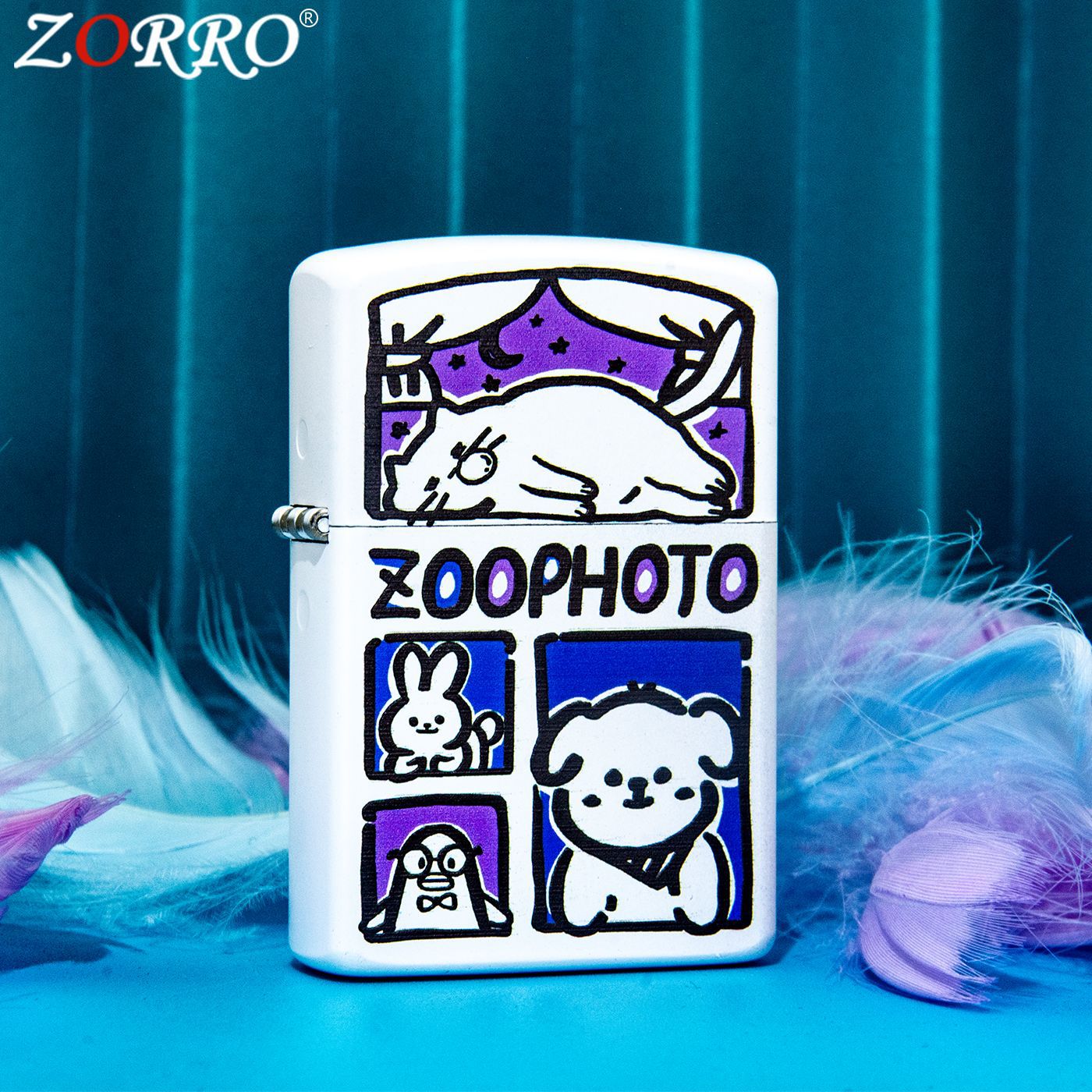 ZORRO Zorro의 입학 증명서 사진 등유 라이터 황동 컬러 인쇄 바람 선물 창조적 인 정품 도매