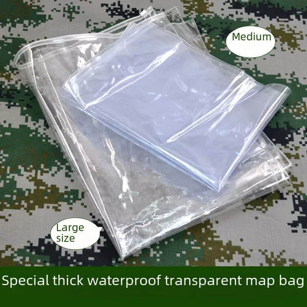 Outdoor Waterproof Map Bag Outdoor Combat Large and Medium Waterproof Map Sealed Bag Thickened Transparent Waterproof Storage Bag