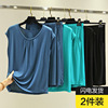 modal pajamas suit summer Home Thin section Sleeveless T-shirt jacket Large Short sleeved shorts Two piece set