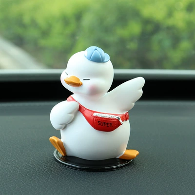 Creative Car Internet Celebrity Duck Car Ornaments New Cute Car Center Console Car Interior Decoration Ornaments for Women (Car ornaments) - cool-duck-comes-with-anti-slip-mat