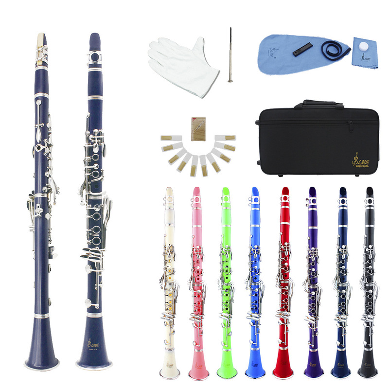 Cross-border wholesale B- tone clarinet bakelite clarinet children adult playing entry color nickel-plated musical instrument clarinet