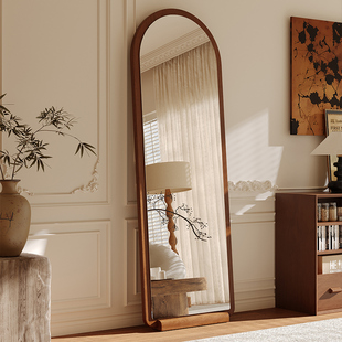 Full-length mirror floor mirror home full-length mirror arched living room bedroom fitting mirror wall bracket dual-purpose full-length mirror