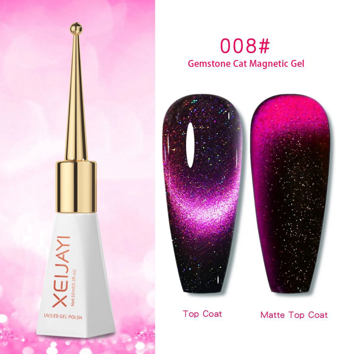 Kit de Esmalte Gel Ojo de Gato 12D Efecto Aurora para Manicura
