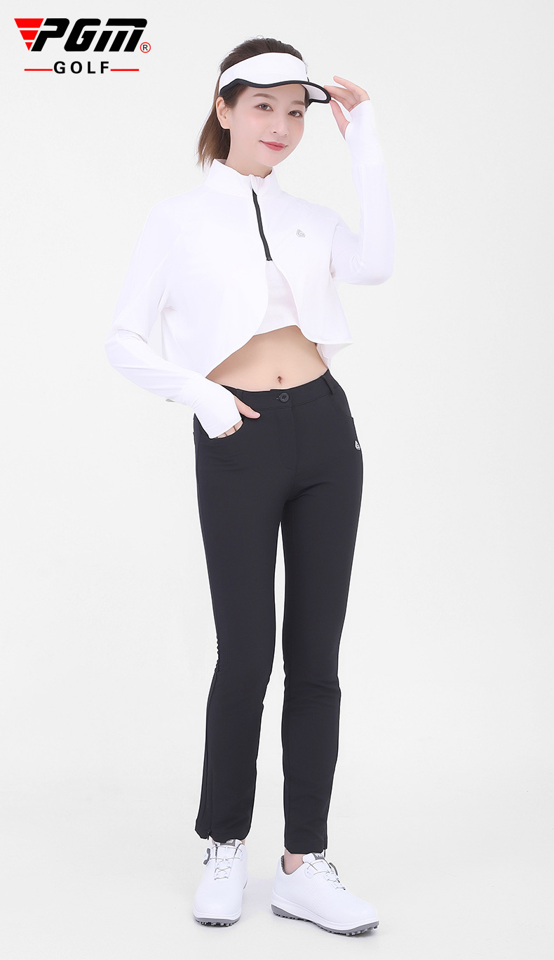Áo chống nắng nữ cổ đứng PGM tay dài chất liệu lụa lạnh thoáng khí — YF302 Áo Chống Nắng Nữ Cổ Đứng màu trắng, YF302 Áo Chống Nắng Nữ Cổ Đứng màu hồng chi tiết 3