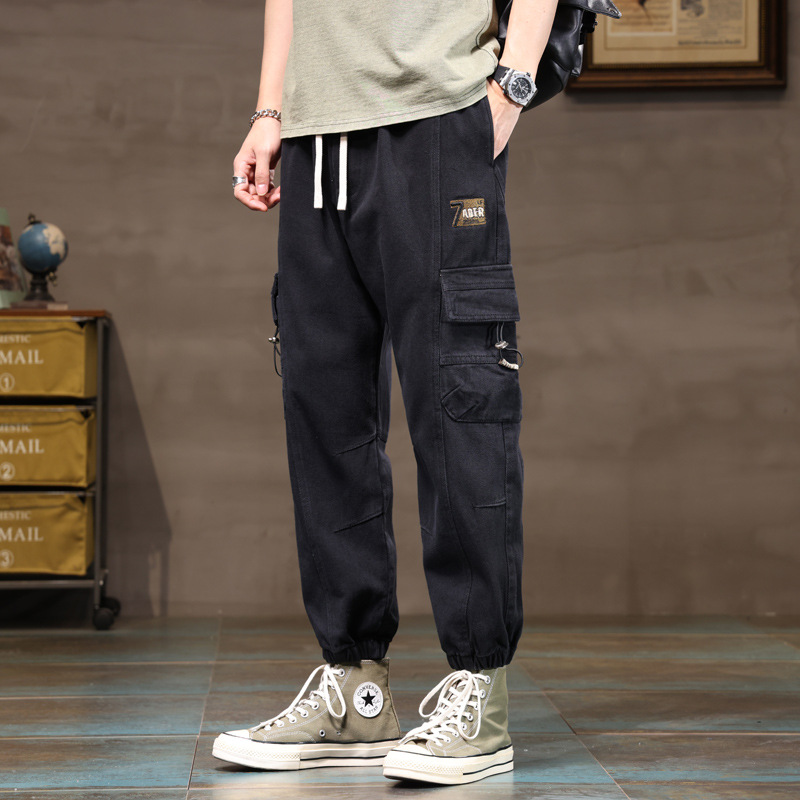 Coil Pants Men's 2024 Spring and Autumn Loose Pure Cotton Trendy Brand Tilt Pants Plus Large Size New Casual Trousers