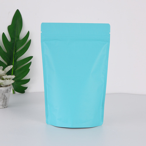 Colorful self-sealing bag frosted aluminum foil bag stand-up bone bag double-sided opaque food packaging bag bait seal pocket 