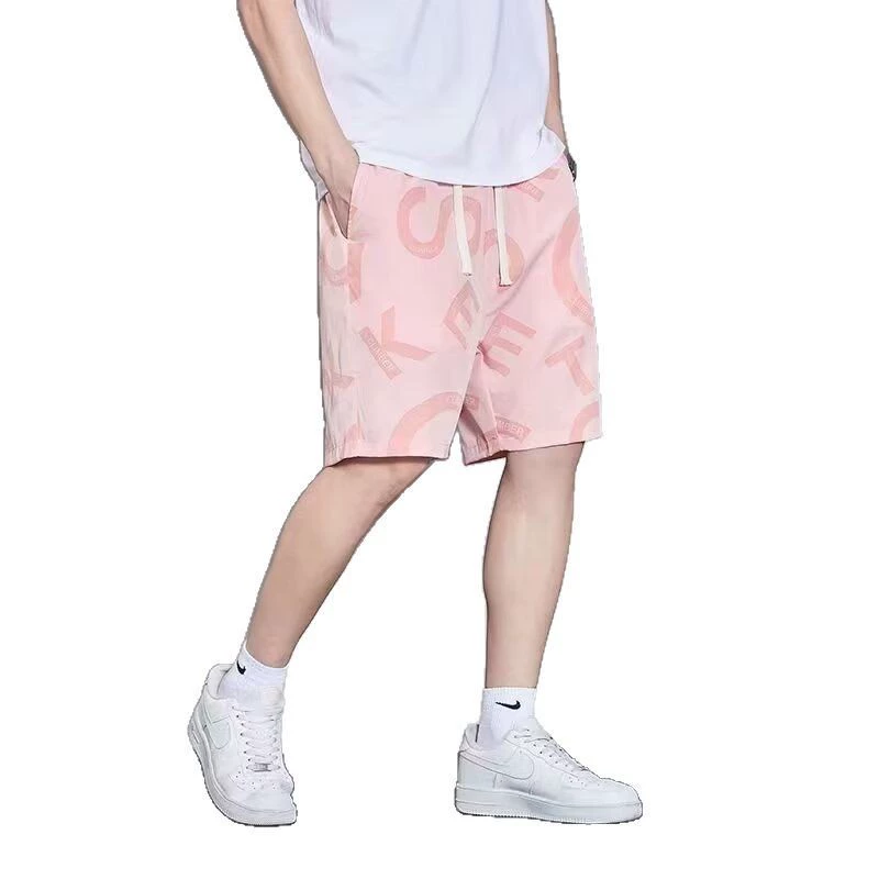 Men's summer silk thin shorts, quick dry basketball trousers for leisure, loose straight fit