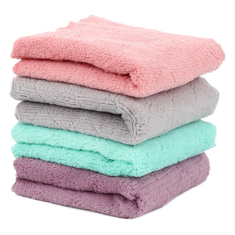 Coral Fleece Dish Cloth Household Kitchen Lazy Thickened Water Absorbent Cleaning Cloth Mop Cloth Coral Fleece Dish Cloth