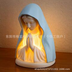 新品Virgin Mary Prayer Night Light祈祷夜灯树脂工艺品摆件装饰