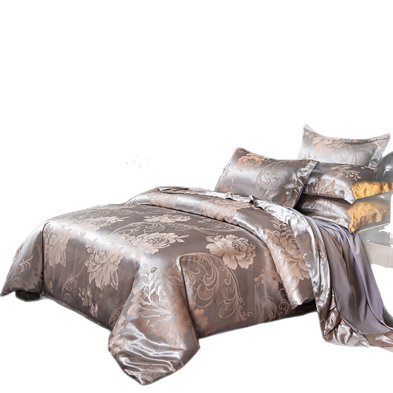 Corte de estilo europeo satén Jacquard cuatro piezas de alto soporte satén de alta densidad tres piezas de sábanas de cama de regalo image 6