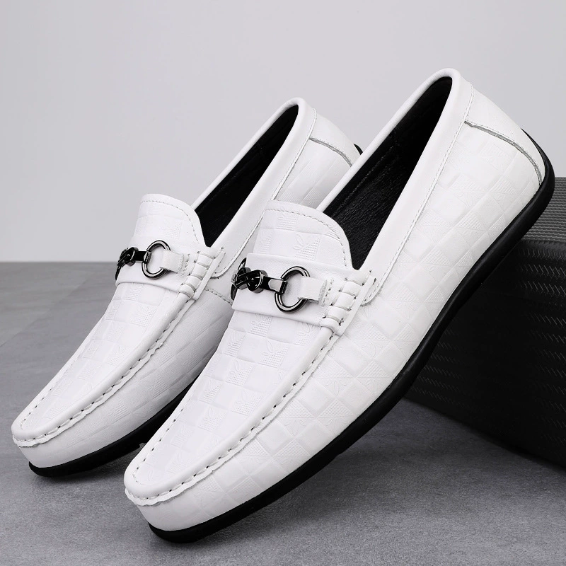 Мужская обувь 2025 новый летний английский стиль мягкая подошва повседневная кожаная обувь мужская