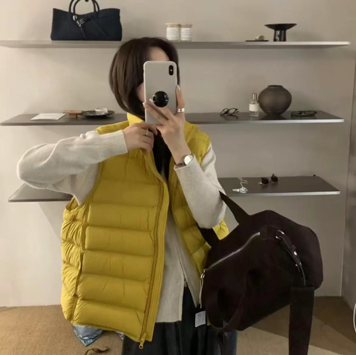 Winter vest with down