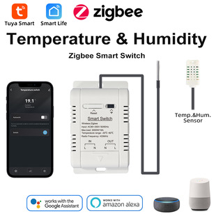 Graffiti smart zigbee temperature on-off alexa google voice control temperature humidity switch