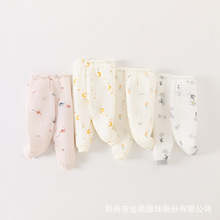 宝宝保暖裤三层夹棉内档秋冬男童加厚长裤婴儿棉裤冬季可开档睡裤