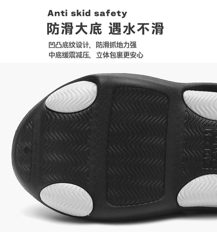 Giày lỗ nam đế dày êm chân, chống mài mòn, thoáng khí, đi biển và dạo phố — 8006 màu nâu kaki, 8006 trắng xanh, 8006 đen xám chi tiết 7