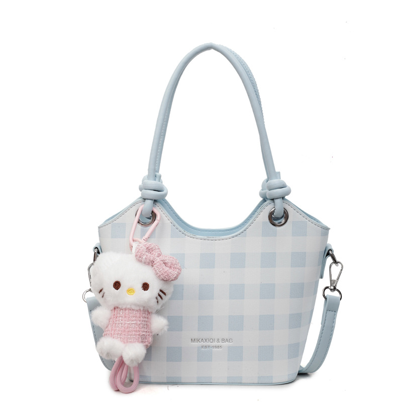 Bolsa de cubo de nicho a cuadrillas 2025, nuevo bolso de mano transfronterizo versátil de alta calidad, mochila de hombro de moda