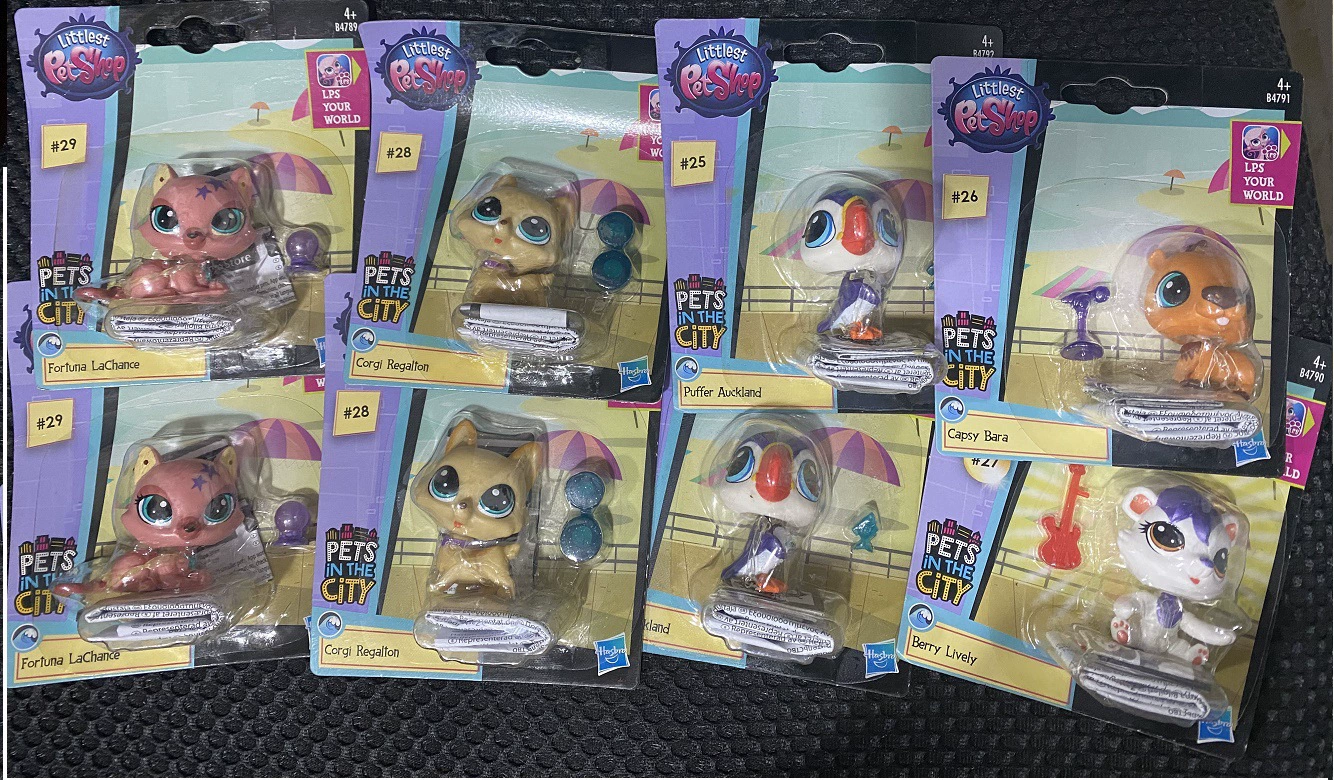 Мини-фигура Littlest Pet Shop (Hasbro) 5 см подвижная голова кошка и собака, пластиковая