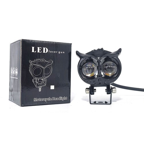 LED motorcycle spotlight double-eyed owl two-color small steel cannon electric car headlight modified LED headlight waterproof