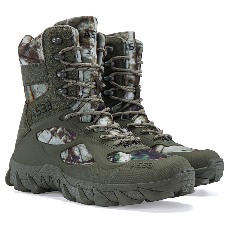 Botas militares tácticas altas al aire libre para hombres, zapatos de senderismo para hombres, botas de entrenamiento profesional para acampar, botas deportivas al aire libre de combate
